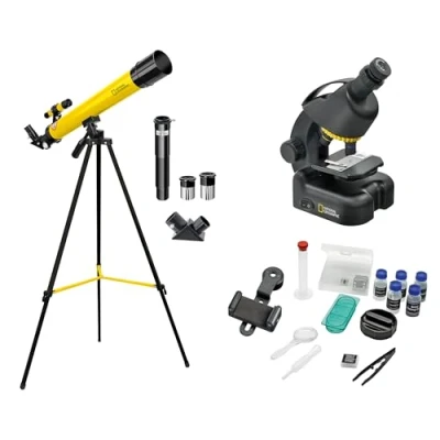 Immagine di National Geographic Teleskop + Mikroskop Set Telescopio ottico Azimutale Acromatico Ingrandimento 50 fino a 100 x