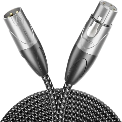 Immagine di deleyCON 2m Cavo Microfonico da XLR Maschio a Femmina (Qualità Studio, Rame OFC) Per Microfoni, Amplificatori, Console di Missaggio, Studi Registrazione, Altoparlanti 3 Poli