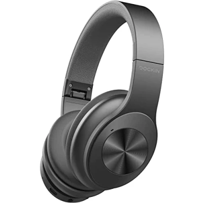 Immagine di DOCKIN D Pure Cuffie Cancellazione Rumore e Modalità Trasparenza. Bluetooth tv Over Ear Wireless, 42 ore di uso garantito, Noise Cancelling, 5.1. Con microfono, regolabili