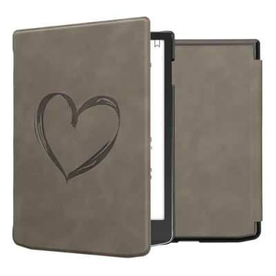 Immagine di kwmobile Custodia eReader Compatibile con Pocketbook InkPad 4 / Color 3 2 Vivlio Cover eBook Reader Flip Case Magnetica Pelle PU Cuore