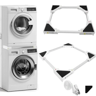 Immagine di Kit Sovrapposizione lavatrice asciugatrice,supporto asciugatrice,Telaio intermedio con filo stendibiancheria, telaio di collegamento (Frame connessione in plastica)