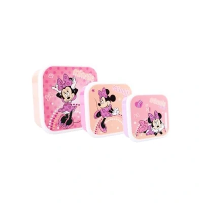 Immagine di My sweety pop Set di 3 scatole da gustare Minnie Mouse Contenitore Per il pranzo bambini asilo scuola vacanze pasto 11,5 cm
