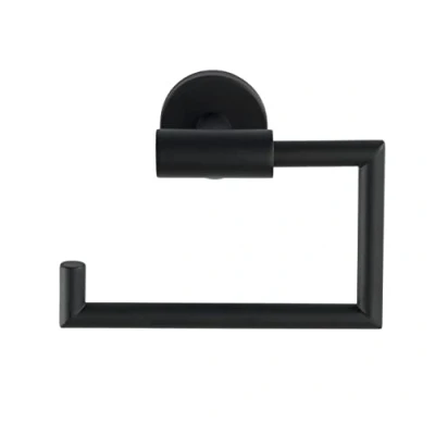 Immagine di WENKO Portarotolo di carta igienica senza coperchio Bosio Black, in acciaio inossidabile antiruggine, 15x10,5x6,5cm, incl. materiale per il montaggio, nero opaco