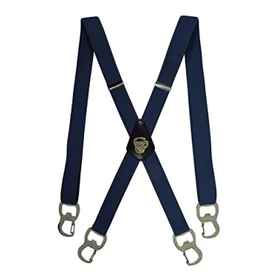 Immagine di Olata Bretelle per Pantaloni a Forma di X con Clip Moschettone e Apribottiglie Birra, 2,5 cm. Blu Scuro