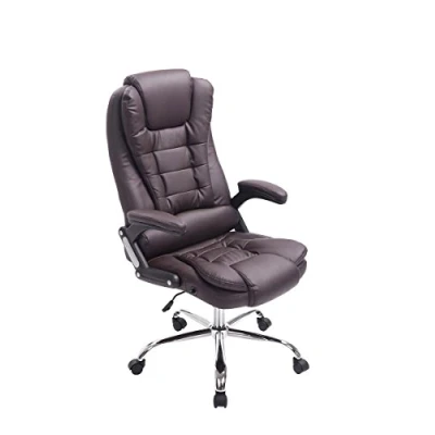 Immagine di CLP Sedia Ufficio Thor in Similpelle I Poltrona Studio Portata Max 150 kg Pc Ergonomica Imbottita E Regolabile, Colore:Marrone