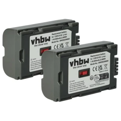 Immagine di vhbw 2x batteria sostituisce Panasonic CGP D320E/1B, CGR D08, D08A, D110, D120 per videocamera camcorder (900mAh, 7,2V, Li Ion)