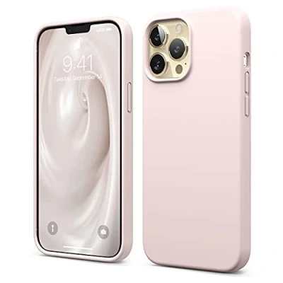 Immagine di elago Silicone Liquido Custodia Cover Compatibile con iPhone 13 Pro Max Case (6.7&quot;), Protettiva per Fotocamera Schermo Intero, in Morbida Microfibra Antigraffio (Lovely Rosa)