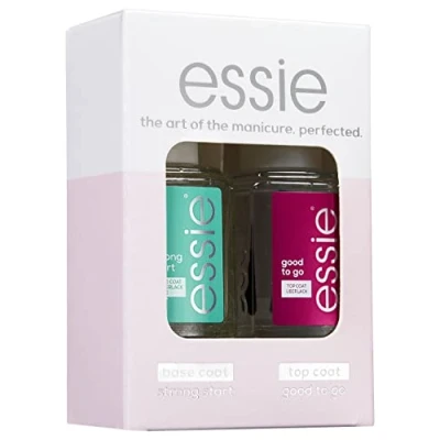 Immagine di essie Set di routine (base coat strong start, top good to go), smalto esclusivo: alta qualità, durevole e colori intensi