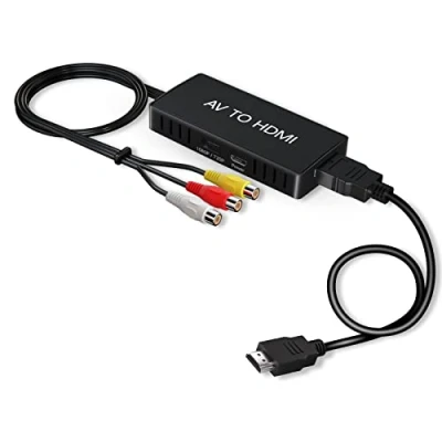 Immagine di VIXLW Adattatore da RCA a HDMI, AV convertitore audio video 1080P composito CVBS con cavo supporta PAL/NTSC per PC, laptop, TV, WII, Xbox, STB, VHS, VCR