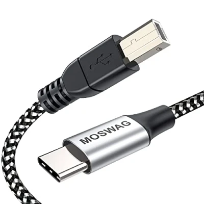 Immagine di MOSWAG 2M Cavo da USB C a Midi Tipo per Samsung Huawei Laptop MacBook Controller, Tastiera Midi, Scanner Stampante, Registrazione Interfaccia Audio e Altro