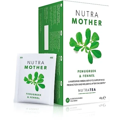 Immagine di Nutratea Tè per L&#039;allattamento Essenziale le Neo Mamme Include Fieno Greco, Finocchio e Foglie di Lampone 40 Bustine