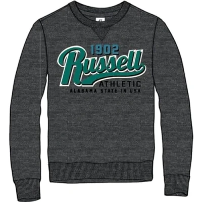 Immagine di Russell Athletic A00572 WM 098 1902 Crewneck Sweatshirt Uomo Maglia Lunga Winter Charcoal Marl Taglia L