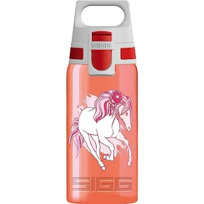 Immagine di Sigg Viva One Construction Borraccia Bambini (0,5l), plastica priva di Sostanze nocive con Tappo ermetico, Bimbi Utilizzabile Una Sola Mano