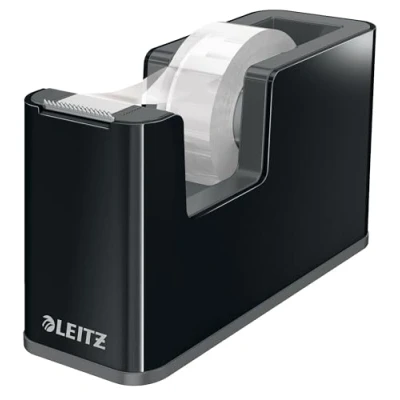 Immagine di LEITZ WOW Dispenser per Nastro adesivo Dual Color, Base Appesantita, da 10 mt incluso, Nero, 53640095