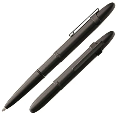 Immagine di Fisher Space Pen matte Black Bullet penna con clip, a conchiglia (S400BCL)