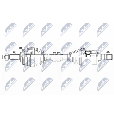 Immagine di NTY NPW NS 060 Albero motore / Semiasse Assale anteriore, Sx 620 NISSAN: X Trail
