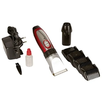 Immagine di CLIPSTER Kerbl 18265 Sonic Tosatrice a Batteria con Accessori, Colore: Rosso, Argento