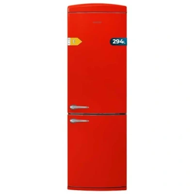 Immagine di Cecotec Frigorifero Combi 2 Porte Retro 294 L Bolero CoolMarket Origin Red E. Altezza 190 cm e 60 di larghezza, Total No Frost, Multi Cooling, Ultra Fresh, Convertible Box, Rosso