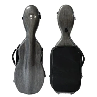 Immagine di LANDTOM Custodia per violino 4/4 e 3/4, in fibra di carbonio, con doppie spalline, resistente alla pressione, all&#039;usura, trasportabile ad aria, borsa spartiti musicali (grigio