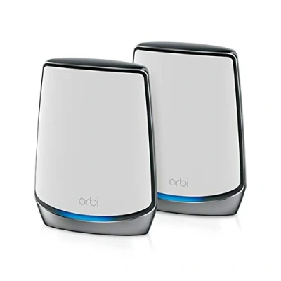 Immagine di NETGEAR Orbi Mesh WiFi 6 RBK852, Kit da 2 (router + satellite), Ultraveloce AX6000 Triband, Copertura fino a 350 m2, Sostituisce router extender