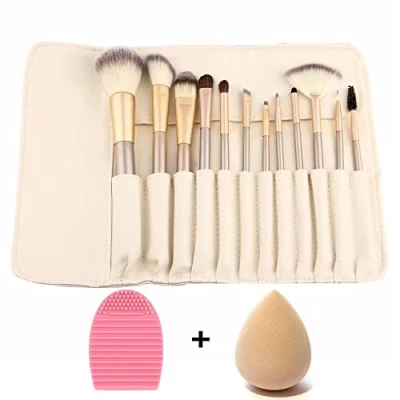 Immagine di ZOCONE Set 12 PCS Pennelli Trucco +1 Spugnetta + 1 Uovo Di Lavaggio, Make up Professionali