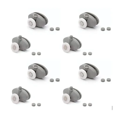 Immagine di ShowerPart L007 Rulli per porta doccia a farfalla singola superiore e inferiore doccia, diametro 23 mm, spessore ruota 6 plastica, parti di ricambio 8X