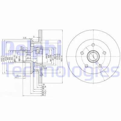 Immagine di DELPHI BG2468 Disco freno 258 16 5 pieno Oleato non trattato senza cuscinetto ruota, anello sensore ABS VOLKSWAGEN: TRANSPORTER 3 Bus