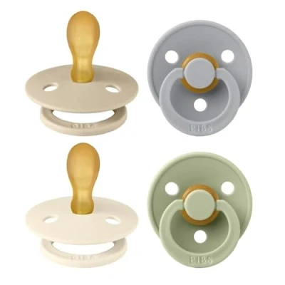 Immagine di BIBS Colour Symmetrical, Set di 4 ciucci, succhietto senza BPA, Tettarella simmetrica. Lattice gomma naturale, Prodotto in Danimarca. 6 18 mesi (set da 4), Cloud Mix