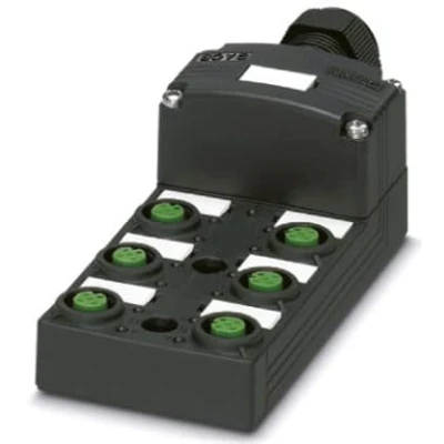 Immagine di Phoenix Contact SACB 6/ 6 SC SCO P 1452945 Scatola sensore attuatore passiva Distributore M12 con filettatura in plastica 1 pz.