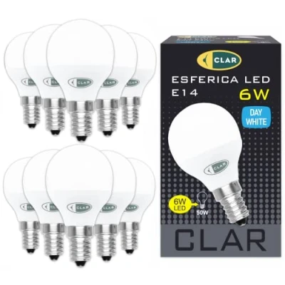 Immagine di CLAR Lampadine a Led E14 6W, Sfera Luce, Lampadine, Senza Fili, Lampade Piccole, Luce Naturale 6W (Pack 10)