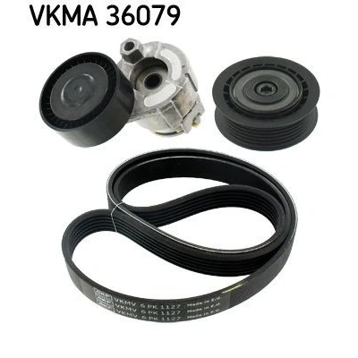 Immagine di SKF VKMA 36079 Kit cinghie Poly V RENAULT: CLIO 2, 3, TWINGO DACIA: Duster SUV, SANDERO Logan I MCV, NISSAN: NV200 / Evalia Bus, Note