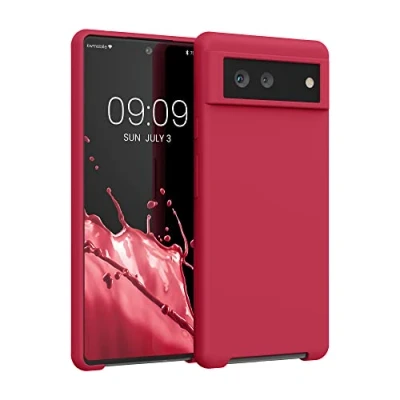 Immagine di kwmobile Cover per Google Pixel 6 Custodia Back Case Smartphone in Silicone TPU Protezione Gommata red cherry