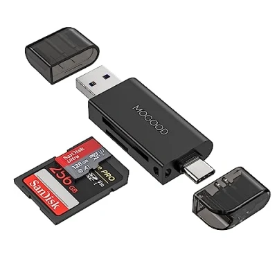 Immagine di Lettore di schede MOGOOD SD USB C Scheda Memoria 2.0 Micro Connettore Dual Connector 2.0/USB Adattatore Support SD/Micro SD/SDHC/SDXC/MMC