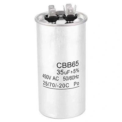 Immagine di Condensatore CBB65A 450V 35UF di avvio del condizionatore d&#039;aria in foglio alluminio per a pompa calore o raffreddamento diritto