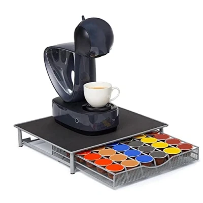 Immagine di Portacapsule Cassetto Porta Capsule, Capacità 36 Pezzi di Stoccaggio, Cialde Caffè Compatibile, Durevole per Drawer Storage Contenitore Organizer 39 * 35 7,5 cm (grigio)