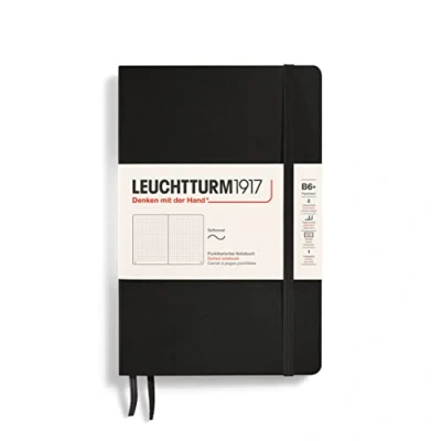 Immagine di LEUCHTTURM1917 358291 Taccuini Paperback (B6+), Copertina morbida, 123 pagine numerate, Puntini, Nero