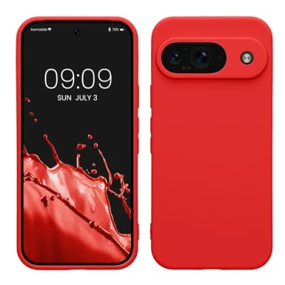 Immagine di kwmobile Custodia Compatibile con Google Pixel 9 Cover Back Case per Smartphone in Silicone TPU Protezione Gommata rosso classico