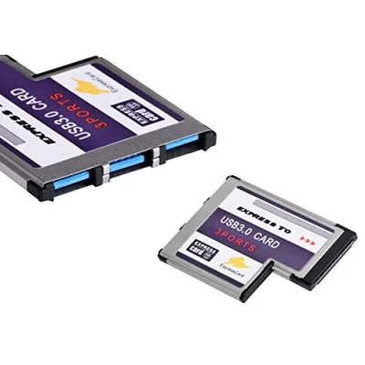 Immagine di KALEA INFORMATIQUE Scheda controller EXPRESS CARD 54mm (EXPRESSCARD 54) per USB 3.0 con 3 porte USB3.0 5G e Chipset FL1100