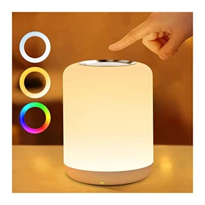 Immagine di SOLIDEE Touch Dimmable Night Lamp, Led Luce Notturna Bambini, Con 256 RGB Lampada Da Tavolo Bianco Caldo, Batteria Di Ricarica Usb, Timer 1 Ora Per Camera Letto/Soggiorno