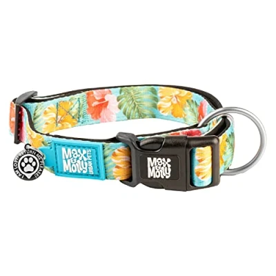 Immagine di Max &amp; Molly Urban Pets Smart ID Collare per cani con Gotcha! Medaglia di sicurezza animali domestici codice QR e profilo personalizzato domestici, morbido neoprene imbottito