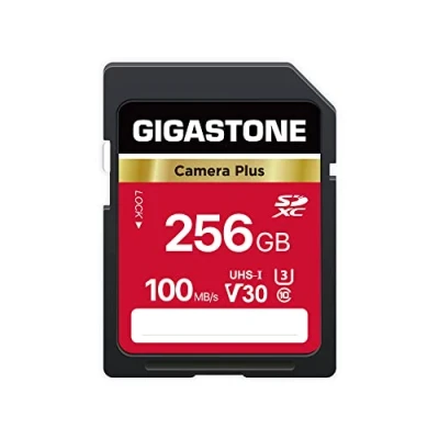Immagine di Gigastone Scheda di Memoria SDXC 256 GB, Camera Plus, Velocità 100 MB/s per Fotocamera Canon Nikon Sony Panasonic Kodak Olympus, V30 U3 UHS I Classe 10 4K UHD Video, con 1 Mini Custodia