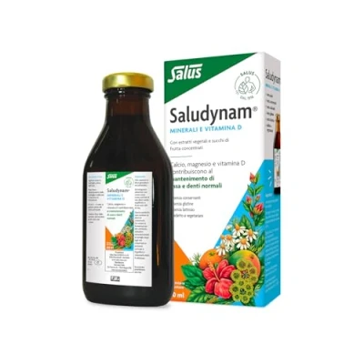 Immagine di Salus Saludynam Mineral Drink Integratore Alimentare con Calcio, Magnesio, Vitamina D e Zinco, per il mantenimento di ossa denti normali 250ml