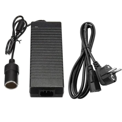 Immagine di Trasformatore di tensione da 220 V a 12 V: Nizirioo 180 W/15 A, adattatore alimentazione AC DC con presa accendisigari per compressore refrigerante e aspirapolvere auto