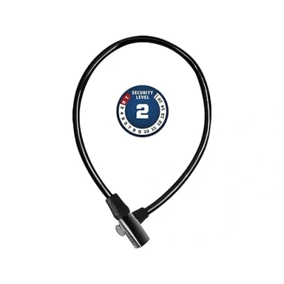 Immagine di ABUS 4408K Lucchetto a Cavo in Acciaio con Rivestimento Plastica per Bici Livello di Sicurezza 2 Colore Nero