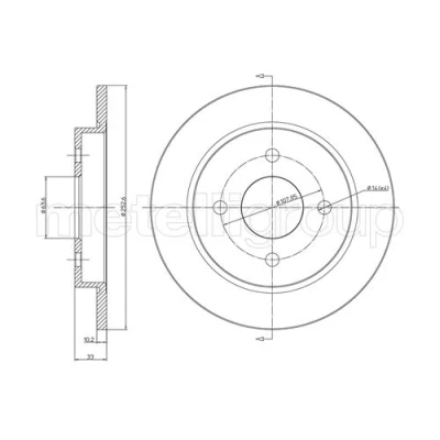 Immagine di metelligroup 23 0542C Disco Freno Verniciato, Kit Composto da 2 Dischi Freno, Pezzo di Ricambio per Auto/Automobile, Certificato ECE R90
