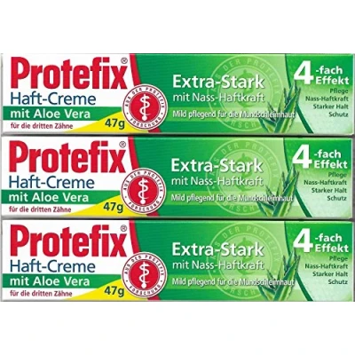 Immagine di Protefix Extra Strong Denture Fixing Cream Aloe Vera 3 Pack