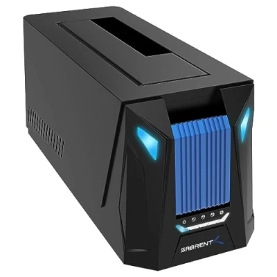 Immagine di SABRENT Docking station USB C per dischi rigidi da 2,5&quot; e 3,5&quot;, M.2 NVMe SATA , SSD HDD M2, dock 2242, 2260 2280 con clonazione offline + alimentatore, cavi A inclusi (DS UNHC)