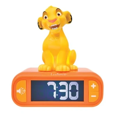 Immagine di Lexibook, Disney Il Re Leone, Sveglia notturna Simba, Suoni e melodie, Schermo LCD retroilluminato, Luminoso, Snooze, Giallo/Arancione, RL800AN