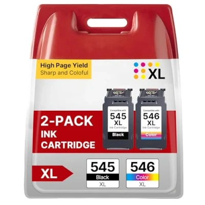 Immagine di RUDGUZ PG 545XL CL 546XL Cartucce d&#039;inchiostro Sostituzione per Canon 545 546 XL Pixma MG2550S MX495 TS3150 TR4550 MG2550 MG3050 TS3350 MG2950 TS3151 TR4551 Stampante (1 Nero, 1 Tri colore)