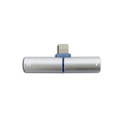 Immagine di Metronic Kaorka 474120 Adattatore 2 in 1 per Apple iPhone (Lightning a Jack 3.5 mm/Lightning) Colore Argento